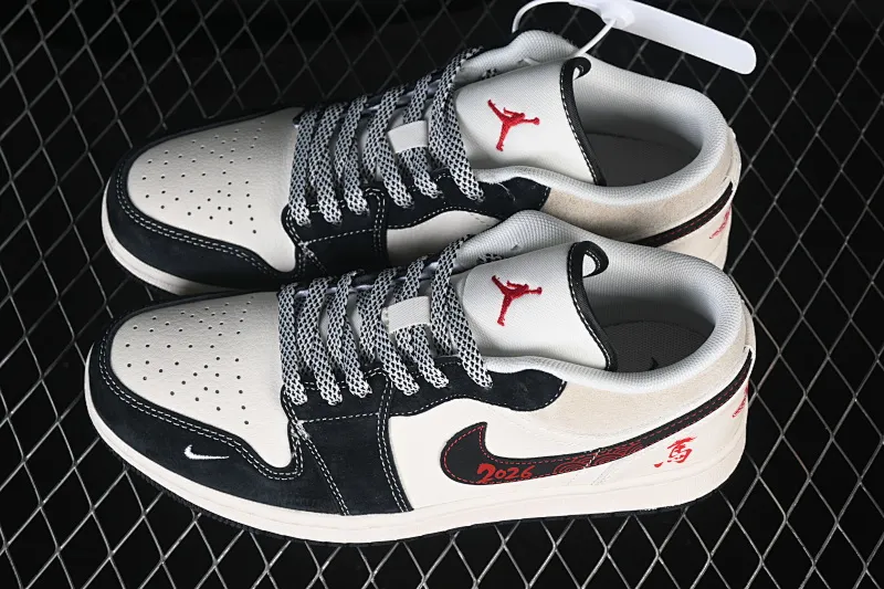 All categories Air Jordan Jordan series basketball shoes Air Jordan 1 Low high-end customized low-top sneakers Air Jordan 1 Low AJ1 Joe 1 Year of the Horse exclusive lucky blessing high-end customized low-top retro basketball shoes JJ5908-001